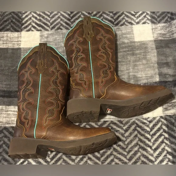 Justin Boots Brown and Teal Boots - Picture 4 of 11
